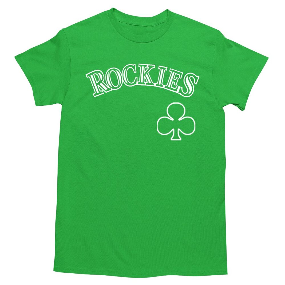 NEW Colorado Rockies Wordmark St Patricks T-Shirt IRISH GREEN